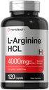 Horbäach L- Arginine HCL 4000mg < 124; 120 Caplets < 124; Amino Acid dla mężczyzn i kobiet < 124; Nitric Oxide Supplement < 124; Vegetarian, Non-GMO, Gluten