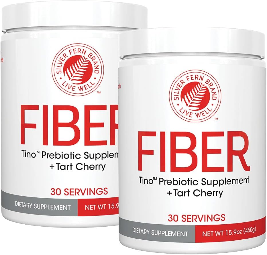 Proszek Tino High Fiber Supplement - Nie-GMO, Pre- Biotic, Rozpuszczalny w wodzie, Przyjazny do trawienia, Mieszanka proszkowa - Dodaj do wody, Sok, Shakes, Płatki i więcej (2 Kanistry - 15.9 Oz. ea.)