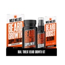 Dzikie Willies Beard Growth Kit - Kapsułki i Boost Serum - Natural Growth Oil With Biotin & Kofeina - Witaminy dla Fuller, Grubsze Brody - 60 Kapsułki - Dla mężczyzn