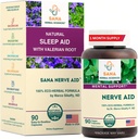 Valerian Root Natural Sleep Aid Formula for Adults with Organic Skullcap, Lobelia & More - 90 Capsules - by Dr. Marco Sikaffy | Sana Herbal