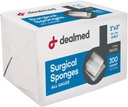 Dealmed 3 "x 3" Gąbki chirurgiczne, 8- Ply, nietkane gąbki pochłaniające gazy do pielęgnacji rany, Zestawy pierwszej pomocy i urządzenia medyczne, 200 Liczba (Opakowanie 1)