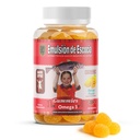 Emulsión de Escocia Omega 3 Gummies for Kids - z witamin A, D3, kwasu foliowego + cynku, Żelazko & Wapń - Mango Flavor z No Fishy Aftersmast - Immune & Liver Support - 30 Gummies mean 124; 1- Pack