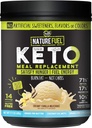 Nature Fuel Keto Meal Melation Replacement Powder - Gluten Free with Coconut Oil MCTs and Grass- Fed Butter - Creamy Vanilla Milkshake - 14 Servings - Spiżarnia Friendly, 17.1 Fl Oz
