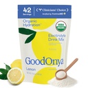 GOODONYA Organic Hydration Electrolyte Drink Mix, Certified Organic Hydration Powder, Nie-GMO, Glifosat biofilizowany wolny, niski cukier, Lemonade Flavor, Brak sztucznych aromatów, 42 Słupki