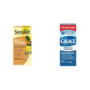 Senokot Ekstra Siła Naturalny roślinny Laksywant dla delikatnej nocnej Relief & Colace Regularne Siła Stool Softener 100 mg Kapsułki 100 Count Docusate Sodu Stymulant- Free