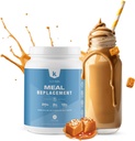 TeamKeto Meal Proch Replacement gluten Free zawiera MCT proszek, olej kokosowy, serwatka paszowa w proszku i 100% naturalne smaki dla Boost Ketosis- Niskie węglowodany i energia Boost- 742g- Karmel solony