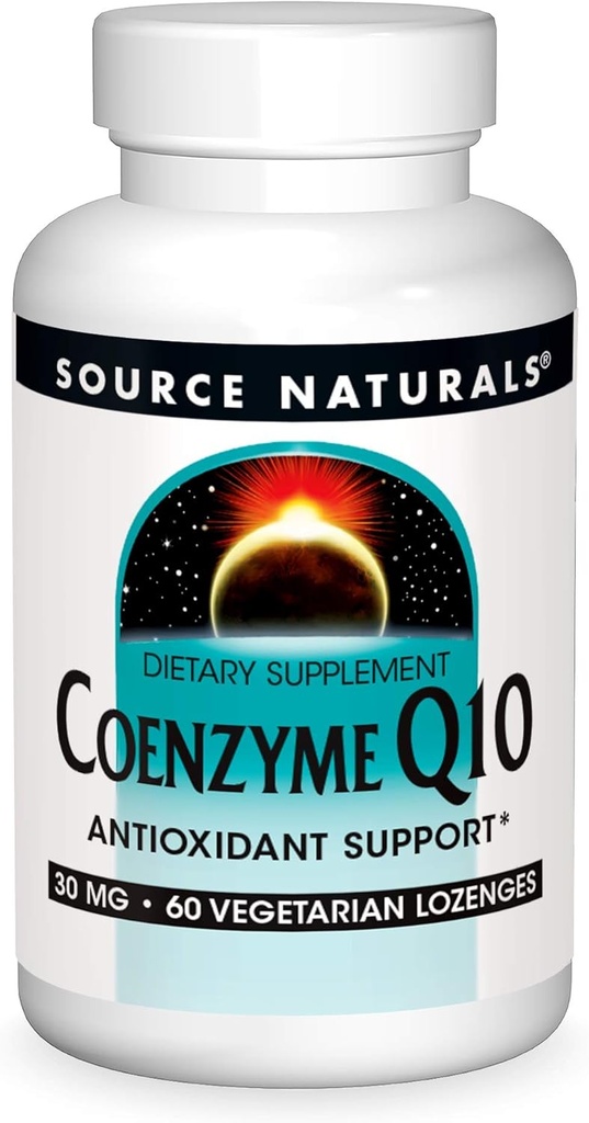 Źródło Naturalny koenzym Q10 Antyoksydant Support 30 mg for Heart, Brain, Immunitety, & Liver Support - 60 Lozenges