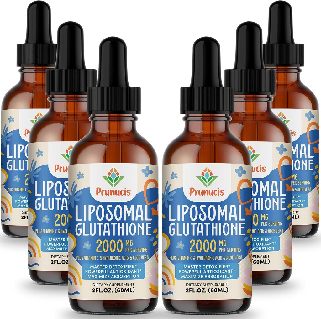 2000MG Liposomal Glutation Liquid, 98% Wchłanianie, Active Form L- Glutatione Supplement, Vegan Friendly, Potężny zespół przeciwutleniaczy dla układu immunologicznego, Obrona starzenia, Detox, 12 FL.OZ