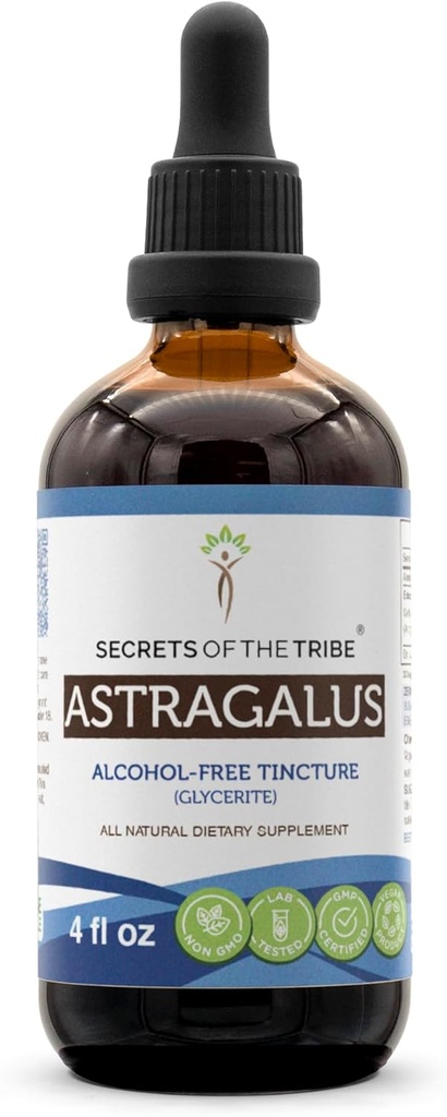 Sekrety Tribe Astragalus Tincture Free Alcohol Liquid Extract, Astragalus (Astragalus Balcauceus) Dried Root (4 FL OZ)