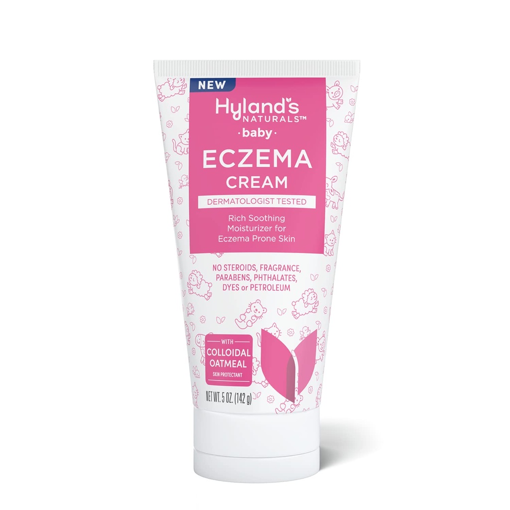 Hyland 's Baby Eczema Cream, bogaty kojący nawilżacz do skóry Prone Eczema, z owsianką koloidalną, 5 uncji