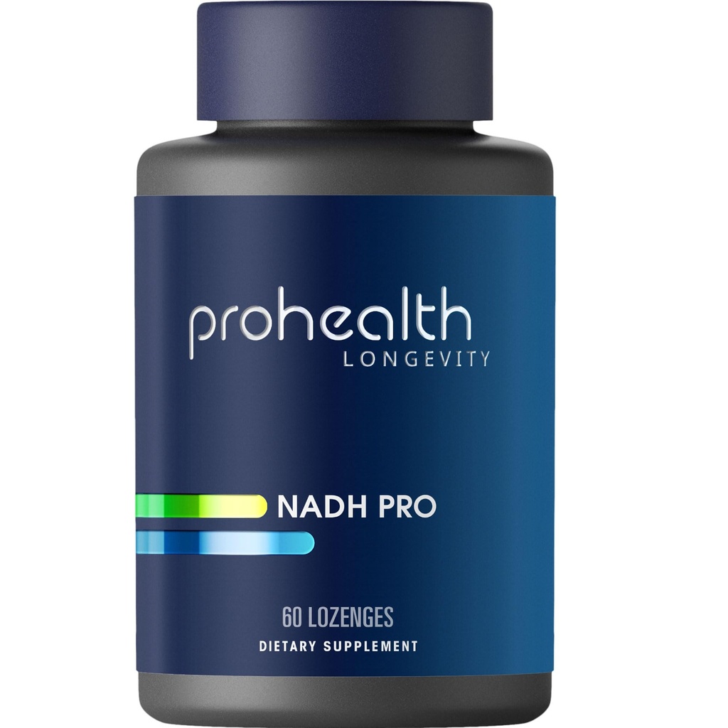 ProHealth NADH Pro - Boost NAD + (25 mg, 60 Fast- Acting Lozenges) Boost Energy, Memory and Focus Ognisko 124; Mood Support Ognisk 124; Antioksydant Ognisk 124; ATP Production