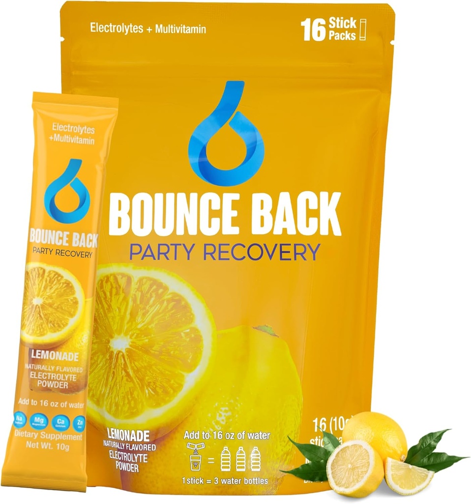 Odbić się przed i post pić wsparcia wątroby 124; Electrolyte + witaminy i Mineral Hydration Packs 124; Perfect After a Night Out 124; Urlop i podróży zasadnicze (16 Pack, Lemoniada)