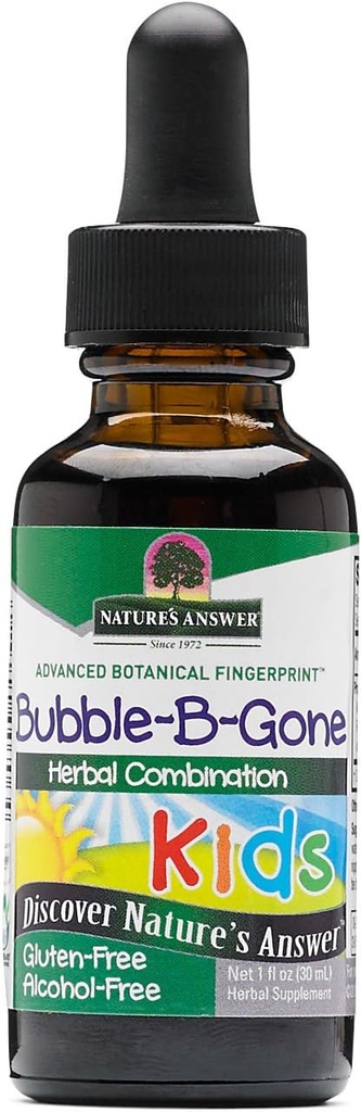 Odpowiedź natury - Kid- Bubble- B- Gone, 1oz Alkohol Free Liquid Colic Gas Relief u niemowląt i dzieci