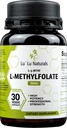 Lu 'Lu Naturals L Methylfolate 15 mg Aktywowany folian metylowy, kwas foliowy, 5-mthf 30 Czapki Veggie