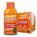 Witamina Energia Immune + Dodatkowa Siła Energia Pomarańczowy Burst 24 Pack, 260mg Naturalna kofeina, B- Witaminy, Citicoline, Zielona herbata, Immunitet i Focus Support, Zero cukru, Gluten- Free 1.93 fl oz