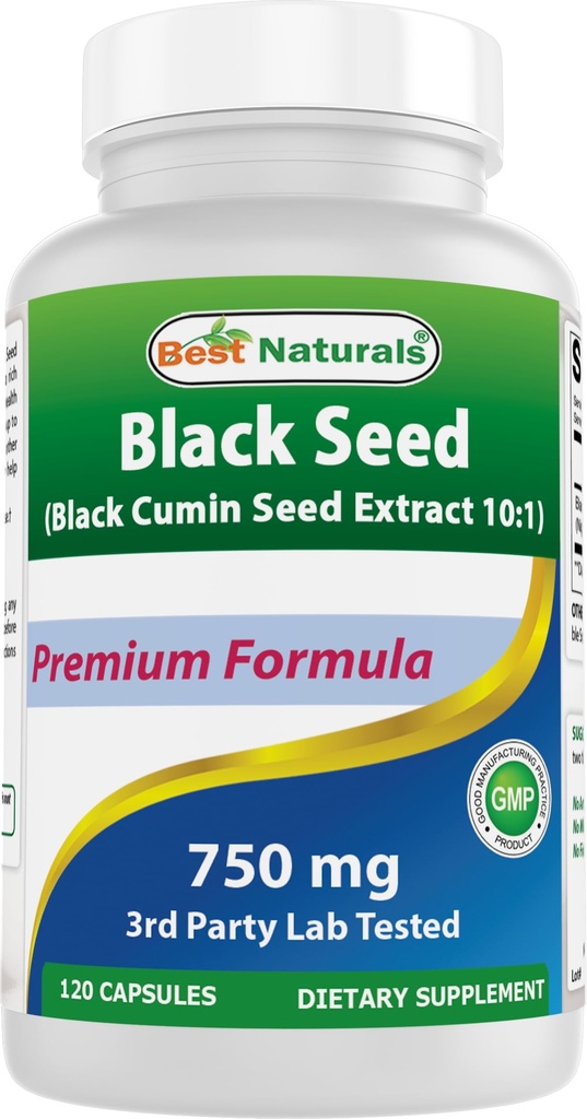 Najlepsze Nationals Black Seed (Czarny Kmin Seed Extract 10: 1) 750 mg Na Służeb- 120 Kapsułki