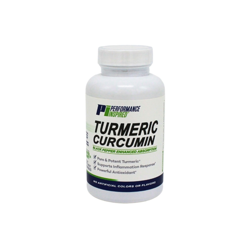 Performance Inspired Nutrition Turmeric Curcumin Kapsułki - Wspólne wsparcie i przeciwutleniacz - Wzmocnione wchłanianie - 60 Liczba
