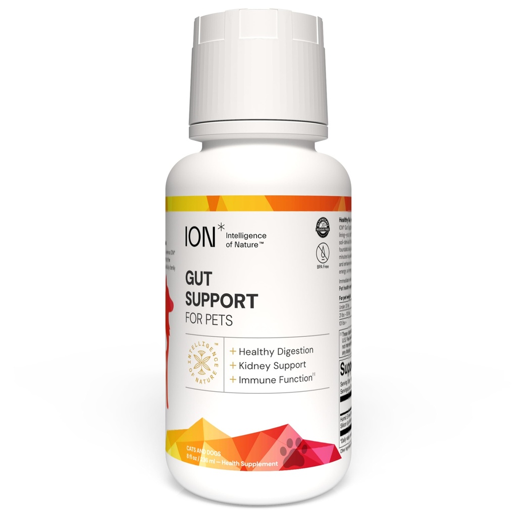 ION* Intelligence of Nature Gut Support for Pets - Liquid Probiotics Drops Alternative for Dogs & Cats, Digestive Health for Puppies, Skin & Hair Health - 8 fl oz (Pack of 1)