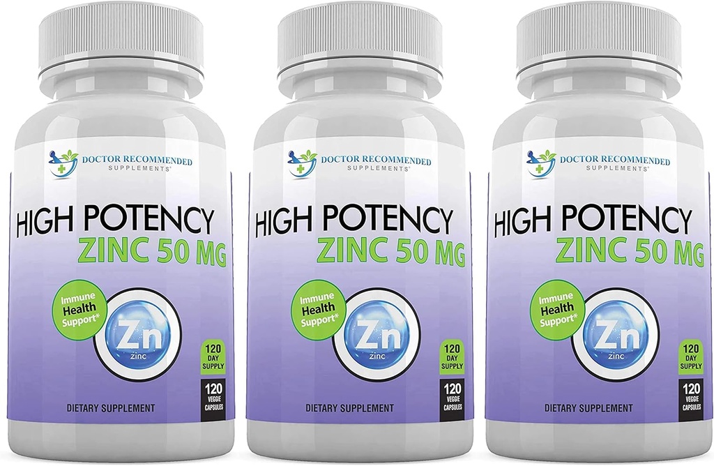 Cynk 50mg - Cynk Pikolinian immunologiczny suplement wsparcia zdrowia 360 Kapsułki wegetariańskie dla dorosłych i dzieci Witamina, Well- Absorbowane Wysokiej mocy suplementy czystego cynku - 50mg na Podawanie