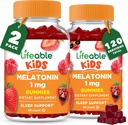 Żywa melatonina 1 mg 124; Great Desting Melatonin Gummies Kids 124; Gluten Free Vegetarian GMOFree Chewable 124; Pomaga Falling Asleep and Staying Sleep 124; dla dzieci, nastolatków i Toddler 124; 2 Pack - 120 Gummies