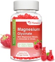 Magnezu Gummies Glicynian 600 mg, Magnezu Gummies dla dorosłych i dzieci, Wsparcie dla relaksu i mięśni, 60 Malina Flavored Gummies