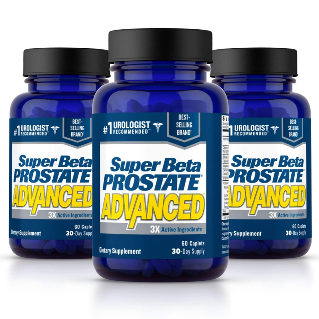 SUPER BETA PROSTAT Zaawansowane - Redukcja wycieczek łazienkowych, Promowanie snu, Wsparcie Opróżnianie pęcherza. Prostate Supplement for Men with Beta Sitosterol, not Saw Palmetto (180 Caples, 3- Pack)