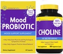 InnovixLabs Choline & Mood Probiotic Bundle Choline Bitartrate 550mg (100 kapsułek) Mood Probiotic (60 kapsułek). Wspomaga pamięć, nastroje, zdrowie mózgu i pobudza kreatywność. *