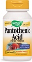 Natural 's Way Pantothenic Acid 250 Milligrams Pottency, 100 kapsułek. Opakowanie zawierające 3 butelki