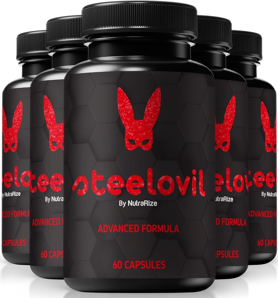 NutraRize (5 opakowań) Tabletki Steelovil, Oficjalne kapsułki Steelovil dla kompleksowego Wellness, Wszystkie kapsułki naturalne do wspierania energii i ogólnego zdrowia, Steel Ovil Suplement Recenzje (300 kapsułki)