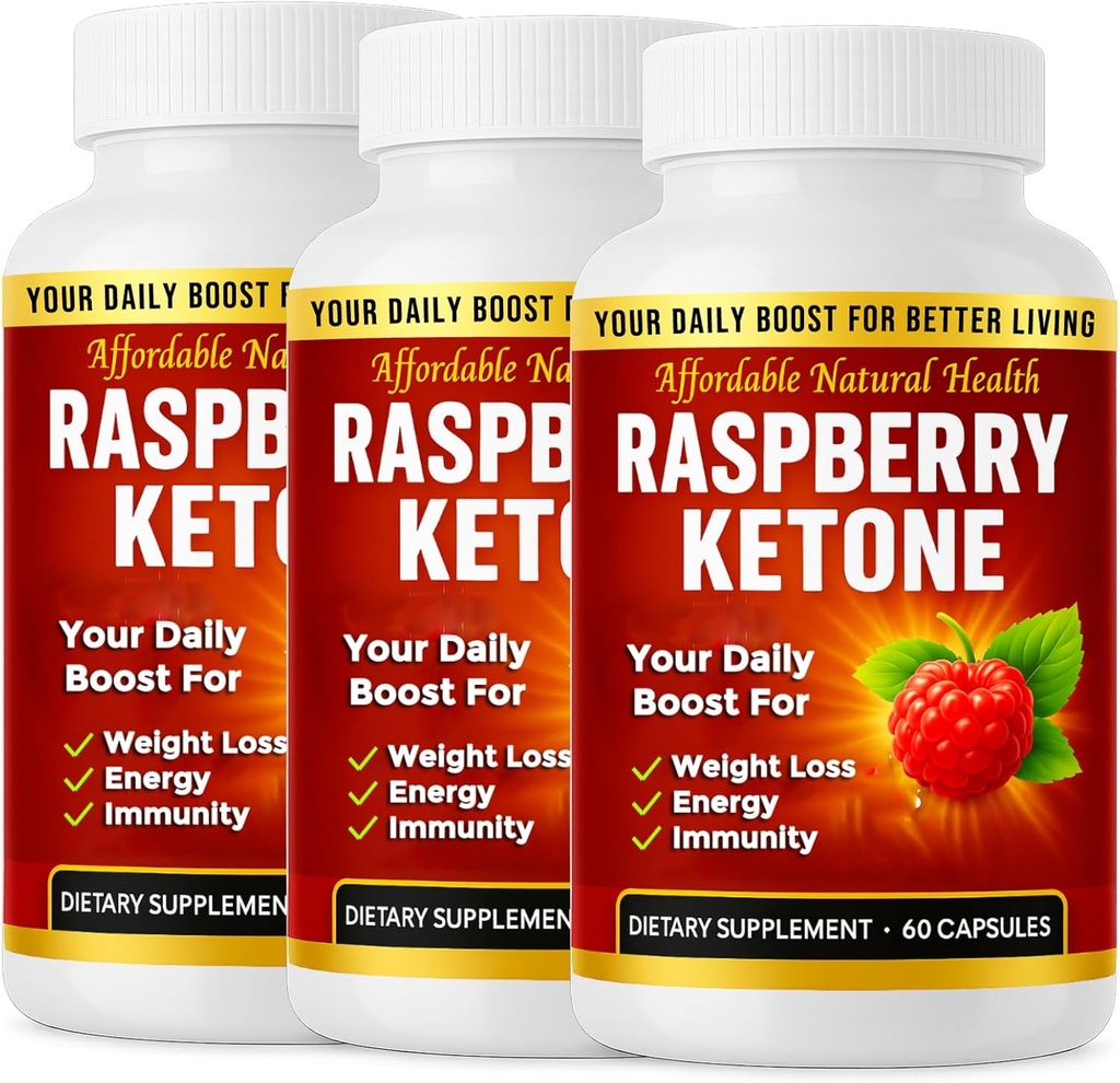 Kapsułki z ketonu malinowego, All- Natural Formuła, Może wspierać aktywny zdrowy styl życia, 1000 mg suplement, 180 Kapsułki, 6 Miesiąc dostaw, Wegan, Nie GMO