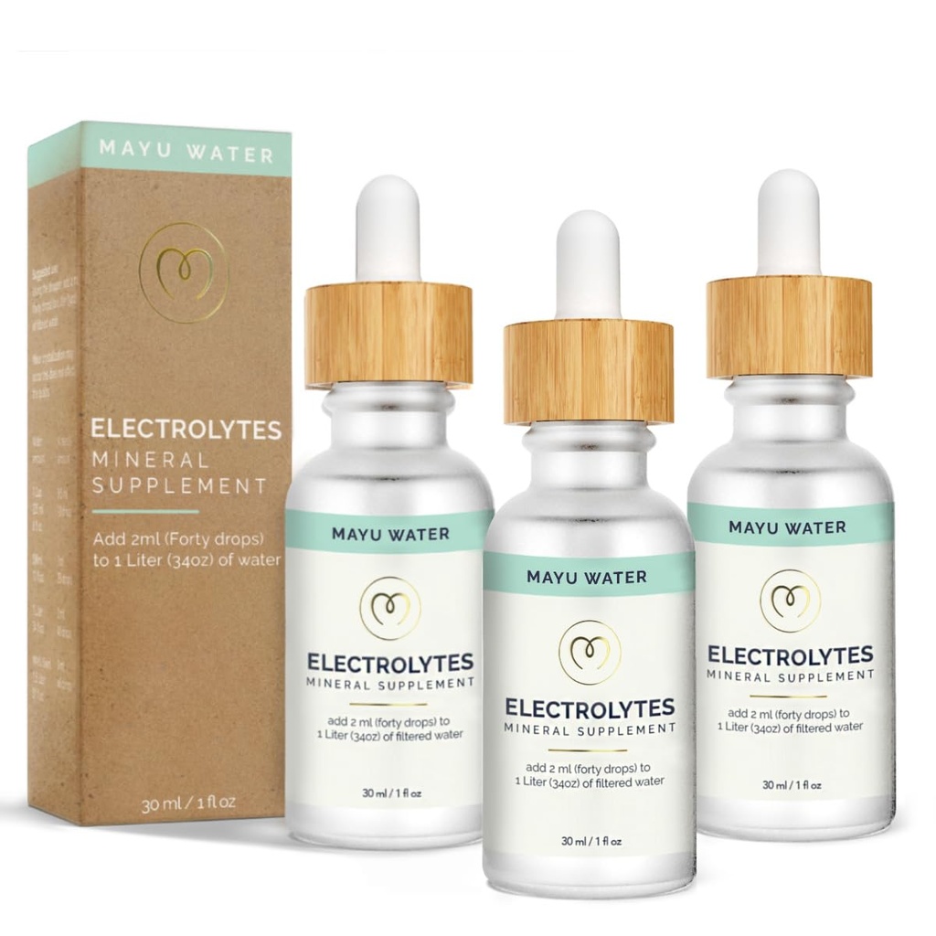MAYU Elektrolitowe Krople Wodne - Szybka absorpcja Krople mineralne do wody pitnej, Nawodnienie Esencjalne Minerały Mix - 100% Czyste Naturalne Minerały, Rozwiązanie odwadniające, Bezcukrowe Elektrolity -30 ml (3)