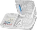 CFMOUR 3- in-1 Pill Cutter Splitter dla małych i małych pigułek, Crusher, Grinder dla dużych, Daily Usage, Safely Cut Pills, Witaminy, Tabletki, Dokładne i łatwe cięcie, Travel Sized, Biały
