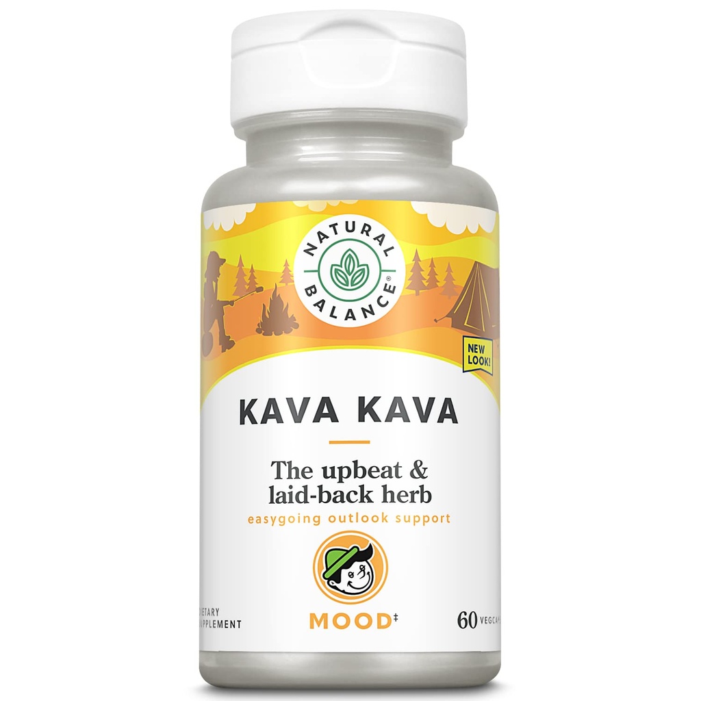 Natural Balance Kava Kava Korzeń 124; Natural Supplement pomaga Relaks i Redukcja stresu 124; 60 Kapsułki wegetariańskie