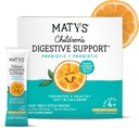 Matys Dzieci Digestive Support, Prebiotyczne i probiotyczne opakowania proszkowe dla dzieci Digestive Health, Wieki 4 lata +, Awesome Pomarańczowy Flavor, Bez dodatku cukru, Gluten Free, Szybki topniejący, 30 Pojedynczy Serw Pakiety