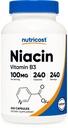 Nutricost Niacin (Witamina B3) 100 mg, 240 kapsułek - z zaczerwienieniem, Non-GMO, Gluten Free