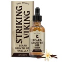 Uderzające Viking Beard Growth Oil z Biotin - 2 Fl Oz, Wanilia - Trzęsienie, Klimatyzacja Biotin Beard Oil Serum dla mężczyzn z Argan & Jojoba - Facial Hair Growth Serum dla mężczyzn