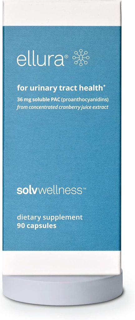 Solv Wellness Ellura Clinically Proven Courberry Supplement: Get Ahead of UTI with 36mg of 100% Biodostępny PAC, 90 Kapsułki