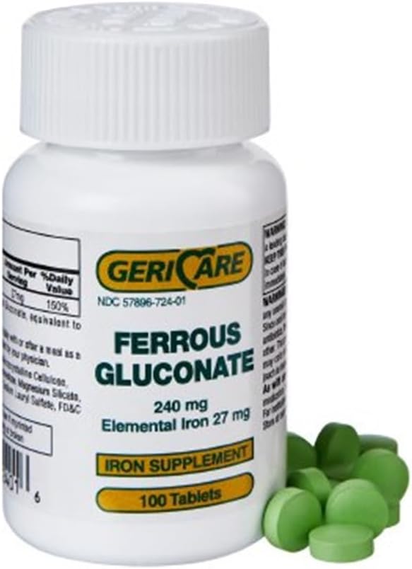 GeriCare Glukonian żelaza 240mg 100 tabletek Każda (opakowanie po 6)
