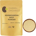 CARMEL ORGANICS Ashwagandha Proszek korzeniowy 7.5 Ounce, Nie GMO & Gluten wolny, naturalne, Withania Somnifera, Nie dodano konserwanty, bezpośrednio zabarwione od indyjskich rolników