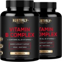 Witamina B Complex - Zawiera wszystkie niezbędne witaminy B - B1, B2, B3, B5, B6, B7, B9, B12 i Biotin - Super B Complex Vitamin for Energy, Wsparcie odporności - 180 tabletek