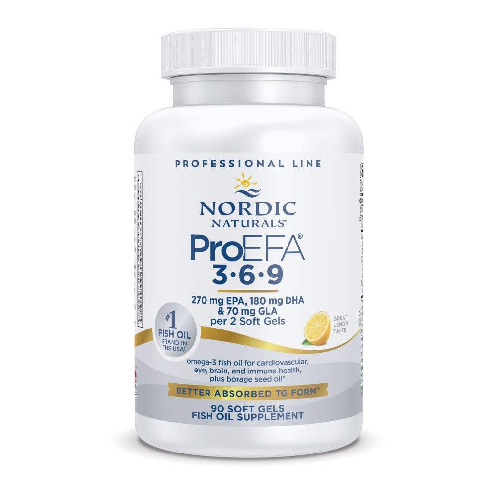 Nordic Naturals ProEFA 3- 6- 9, Lemon Flavor - 90 Soft Gels - 565 mg Omega-3 - EPA & DHA z dodatkiem GLA - Zdrowa skóra, Cognition, & Pozytywny nastrój - Non-GMO - 45 Służenie