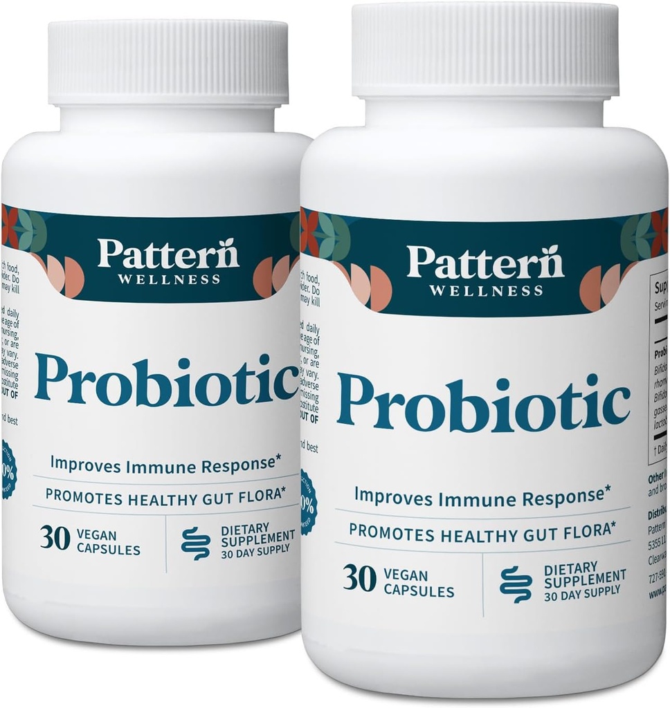 Wzór Wellness Suplement Probiotyczny - 51 Miliard CFU - Wsparcie Bilans Digestive & Gut Wellness - Mindfully Sourced, Non-GMO - 60 Kapsułki wegetariańskie