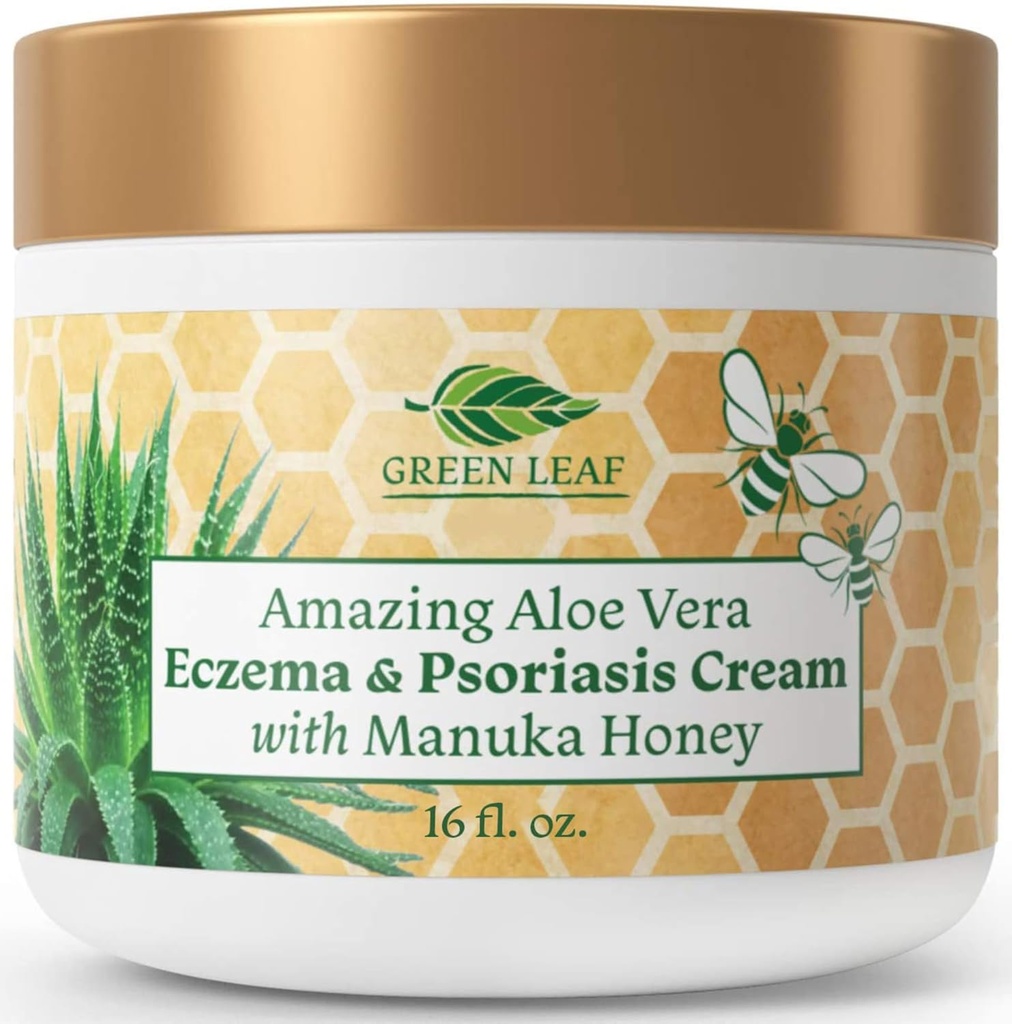 Manuka Miód Wyprysk krem nawilżający balsam na łuszczycę Relief - Swędzenie, Suchość skóry Wysypka Pomaż -Sok ze skóry Moisturizer Baby Kids & Suults- Wysoka moc Body & Face Cream 16oz