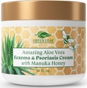 Manuka Miód Wyprysk krem nawilżający balsam na łuszczycę Relief - Swędzenie, Suchość skóry Wysypka Pomaż -Sok ze skóry Moisturizer Baby Kids & Suults- Wysoka moc Body & Face Cream 16oz