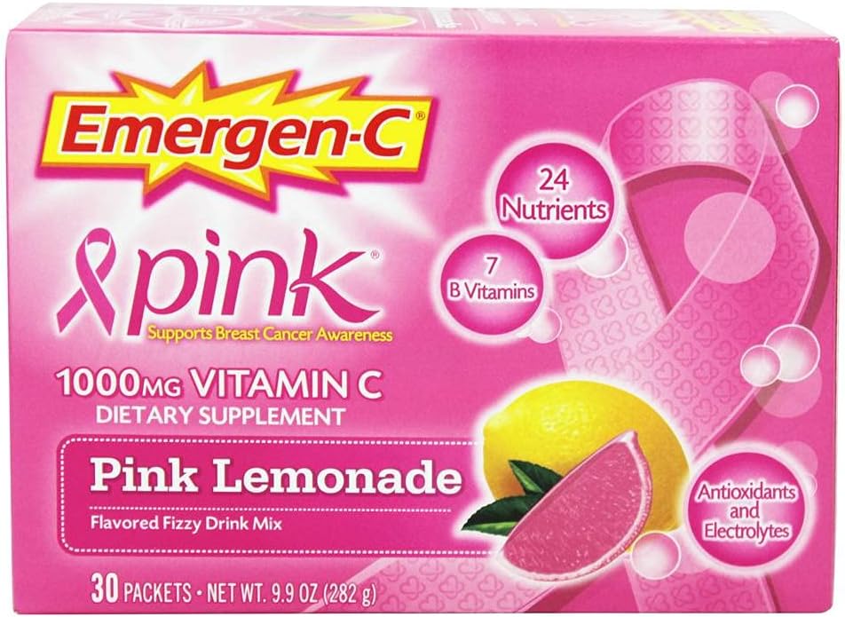 Emergen- C 1000mg Witamina C Proszek do codziennego immunologicznego wsparcia Kofeina Bezpłatne suplementy witaminy C z cynku i manganu, Witaminy B i elektrolitów, Super Pomarańczowy Flavor - 30 Hrabia
