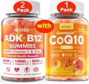 NEVISS 2Pack Witamina ADK z B12 Gummies + 1Pack CoQ10- 250mg Gummies napełnione