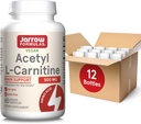 Jarrow Fixas Acetyl L- Carnitine 500 mg, Suplement diety, Amino Acid Support for Brain Health and Antioksydants, 60 Veggie kapsułki, 60 Day Supply (Opakowanie po 12)