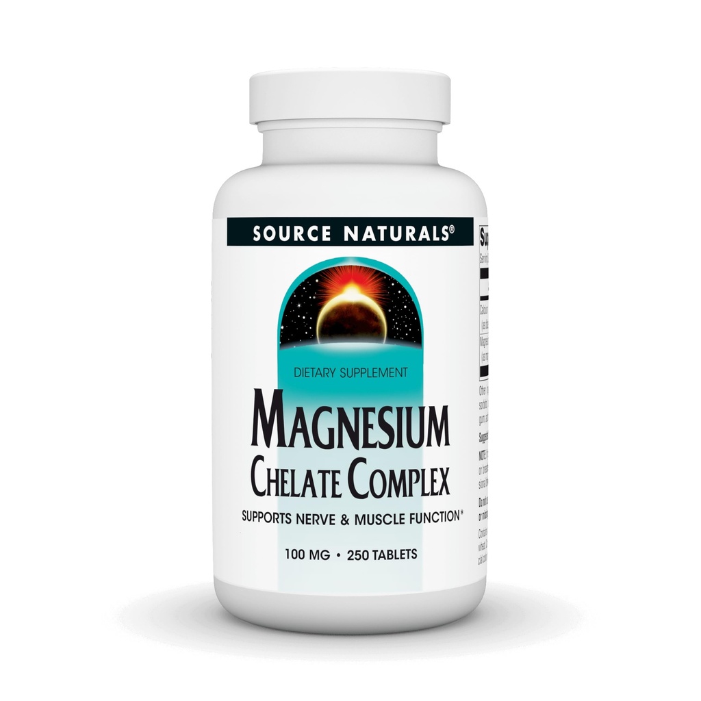 Źródło Naturals Magnezu Chelate - Obsługa Nerve & Muscle Function - 250 tabletek
