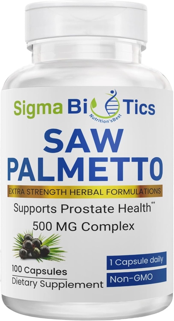 Saw Palmetto Supplement for Men - 500 mg with 45% Extract - Prostate Health & Hormon Balance Supplement - Non-GMO Dietetic Supplement for Urnary Health - 100 kapsułki