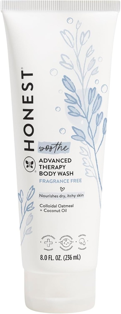 Uczciwa firma Eczema Soothing Terapia Oczyszczanie mycia ciała naturalnie derived Gentle for Baby Prebiotics Colloidal Oatpean 8 oz